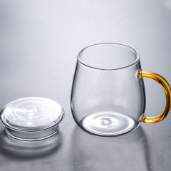 Clear Glass Coffee large glass mugs with handles